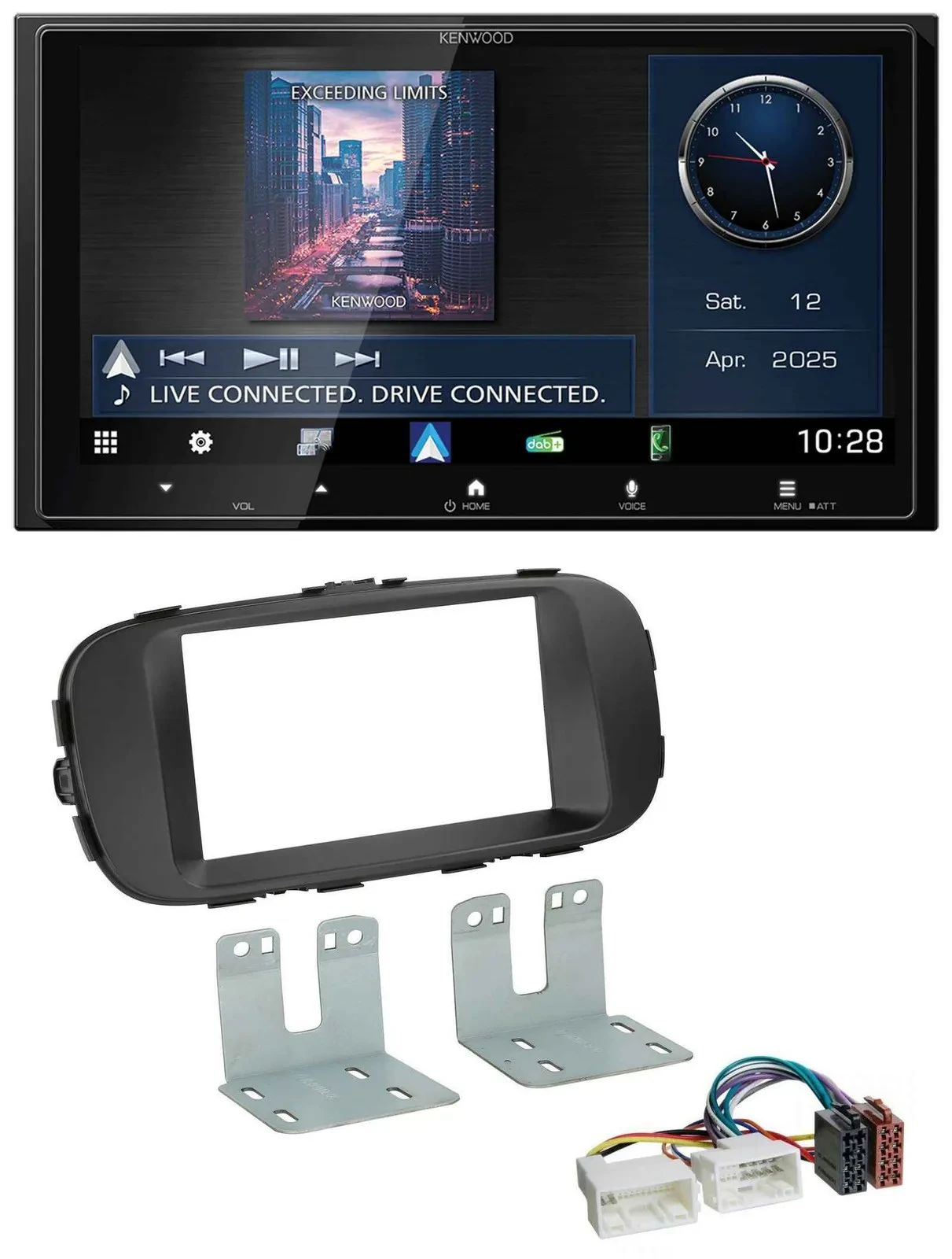 Автомагнитола Kenwood 2DIN, Bluetooth, USB, DAB, MP3, для Kia Soul (с 2014), черный