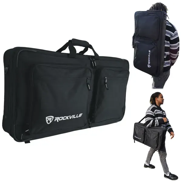 Rockville DC27 Padded DJ Bag Backpack Fits Akai Professional MPK249