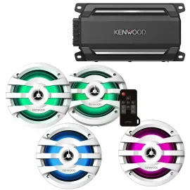 Kenwood KAC-M5024BT Marine Amp + (4) 6.5" Coaxial Speakers