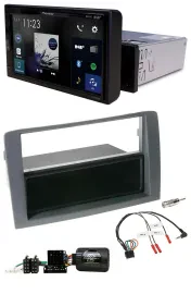 Pioneer DAB Lenkrad Bluetooth USB Autoradio für Fiat Idea 2006-2011 grau