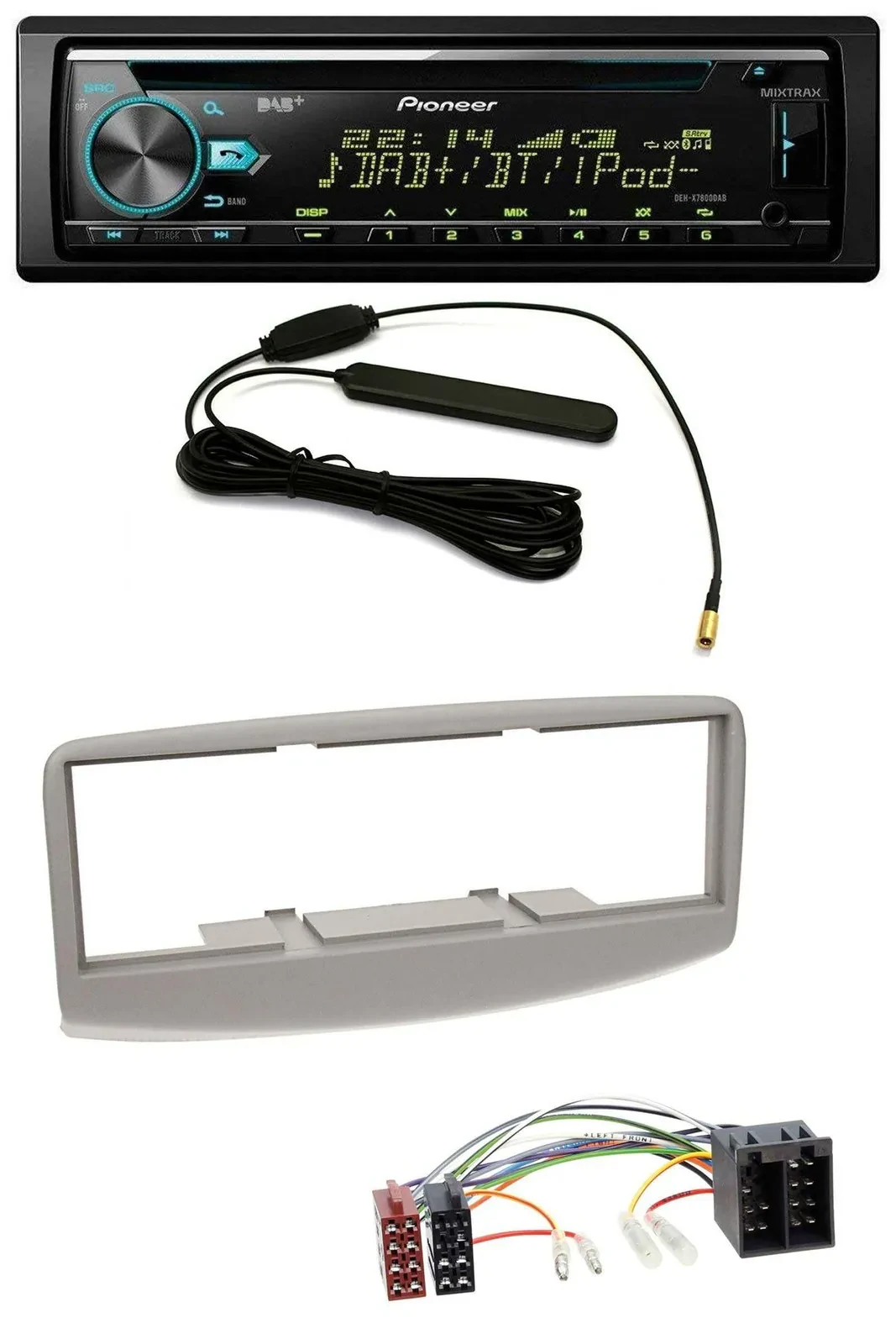 Pioneer CD MP3 AUX DAB USB Autoradio für Fiat Multipla 186 1999-2010 grau