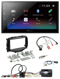 Pioneer USB Bluetooth DAB 2DIN Lenkrad Autoradio für Toyota Aygo 2014-2021