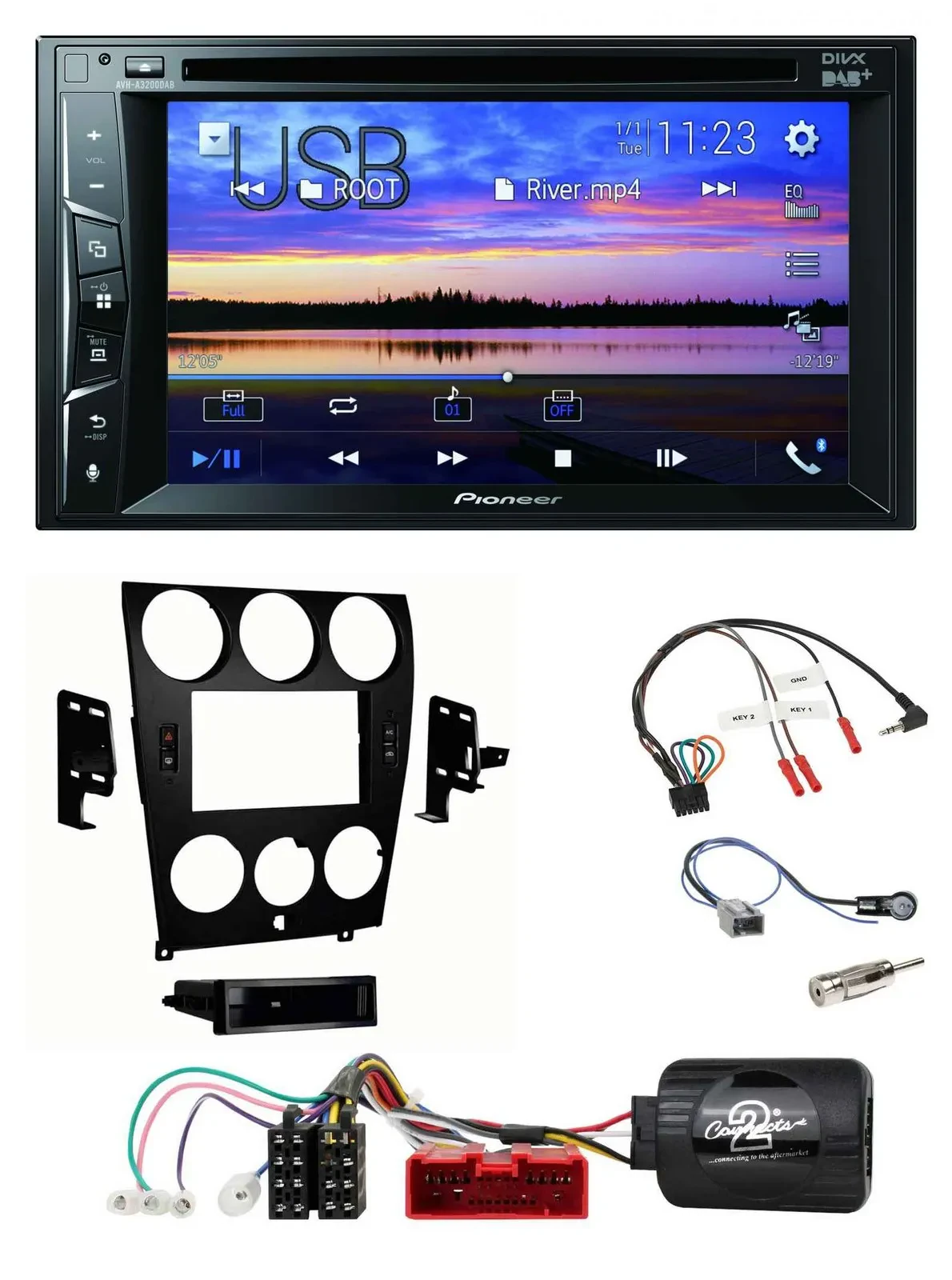 Pioneer Bluetooth 2DIN USB DVD DAB Lenkrad Autoradio für Mazda 6 2006-2008
