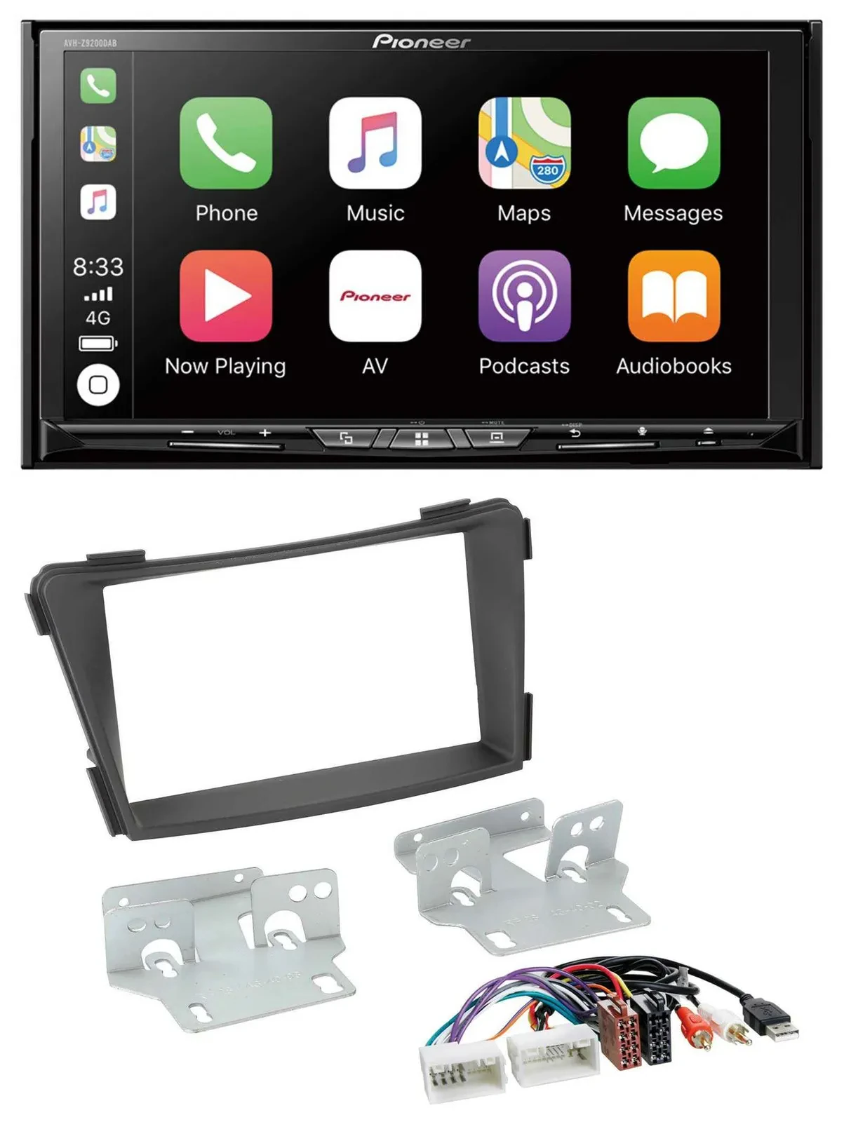 Pioneer 2DIN MP3 USB DAB DVD Bluetooth Autoradio für Hyundai i40 ab 2011 VF schw