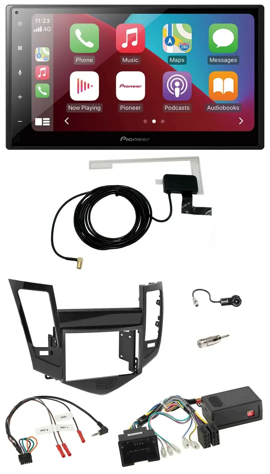 Автомагнитола Pioneer 2DIN USB Bluetooth DAB для Chevrolet Cruze (с 05/2009) с поддержкой кнопок на руле