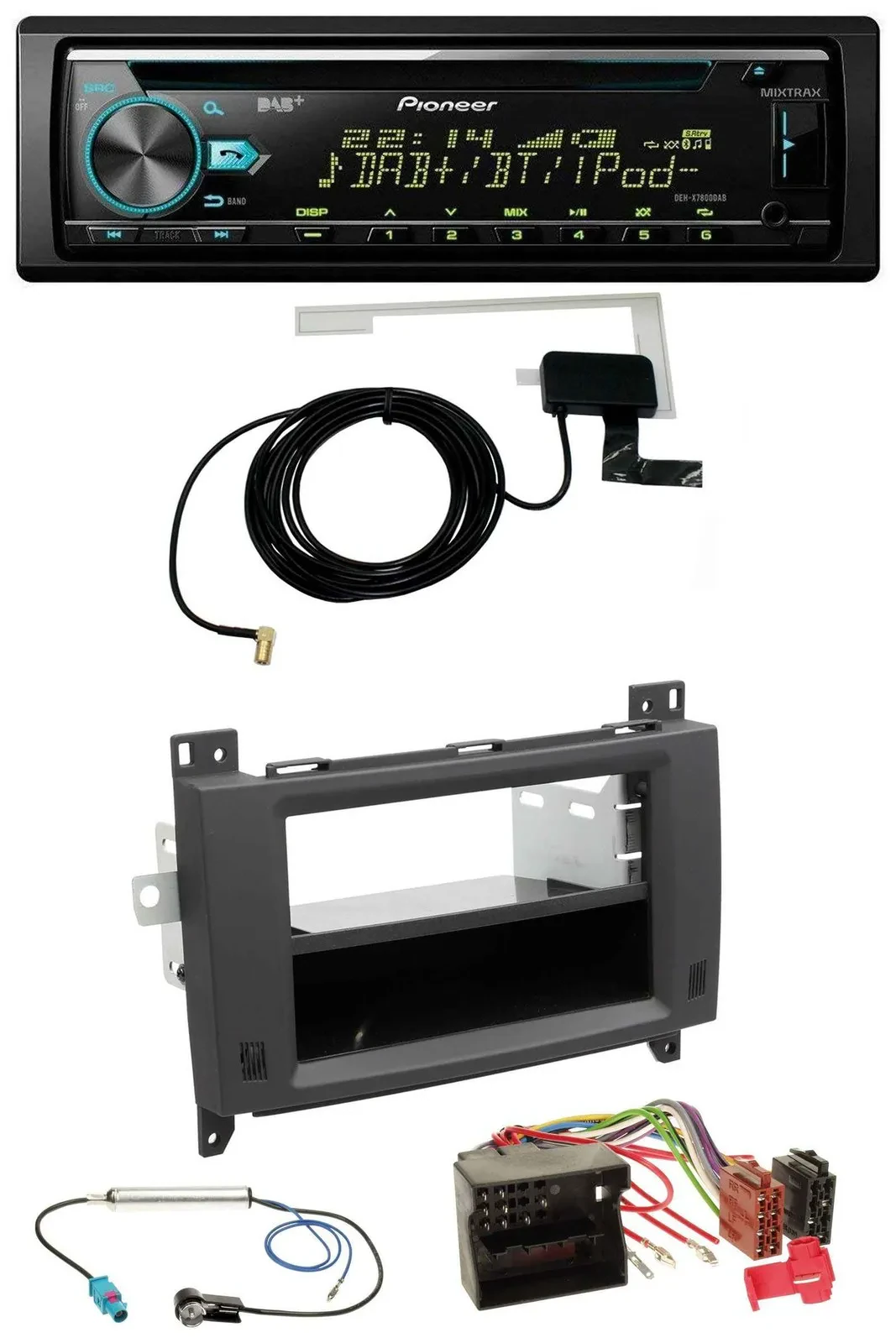 Автомагнитола для Mercedes Vito/Viano 2006–2014 Pioneer MP3 AUX CD USB DAB Rubbertouch