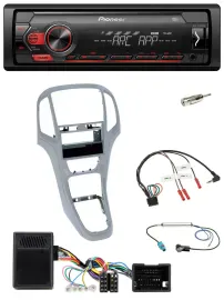 Pioneer DAB 1DIN MP3 Lenkrad USB Autoradio für Opel Astra J 09-16 Platin silber
