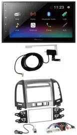 Pioneer DAB MP3 Bluetooth 2DIN USB Autoradio für Hyundai Santa Fe USB AUX 3 Scha