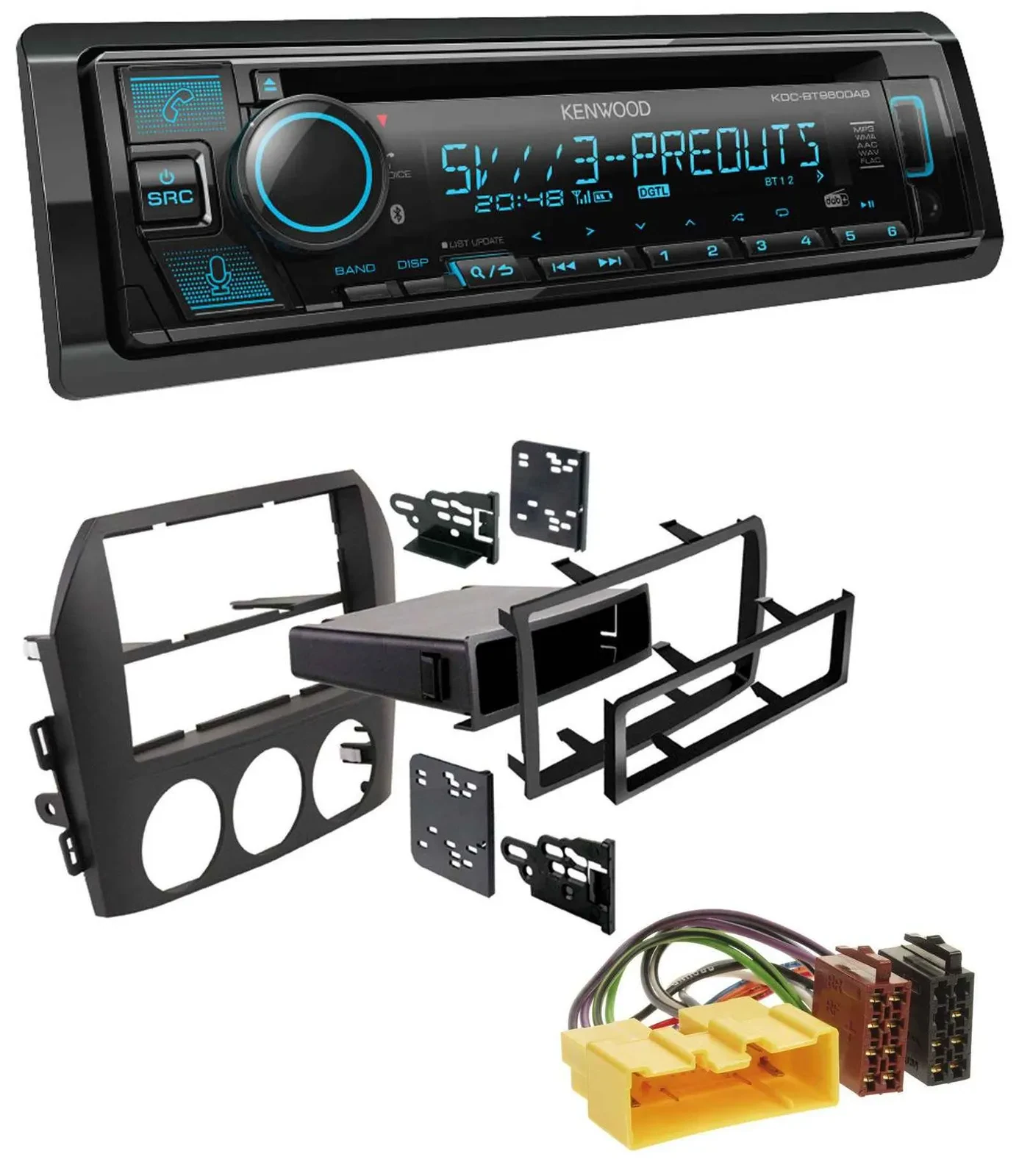Kenwood Bluetooth USB CD MP3 DAB Autoradio für Mazda MX-5 (2005-2008)
