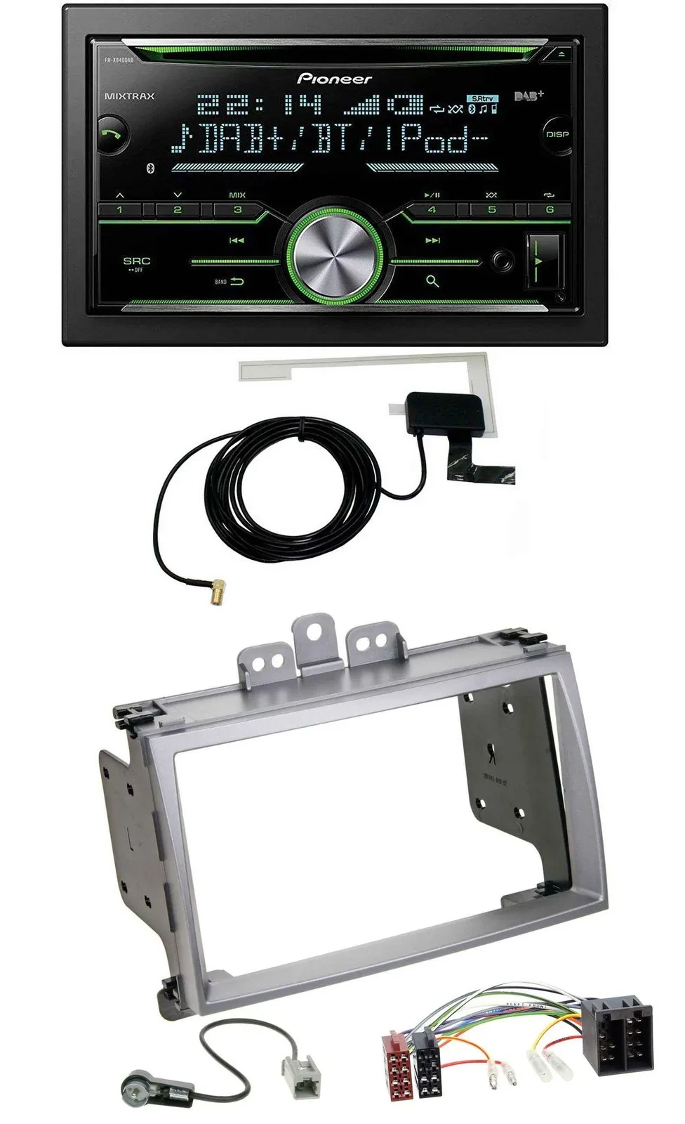 Pioneer CD USB MP3 Bluetooth 2DIN DAB Autoradio für Hyundai i20 2009-2012 silber