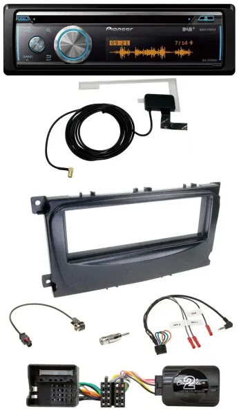 Pioneer Bluetooth DAB Lenkrad USB CD Autoradio für Ford S-Max Mondeo 07-14 schwa