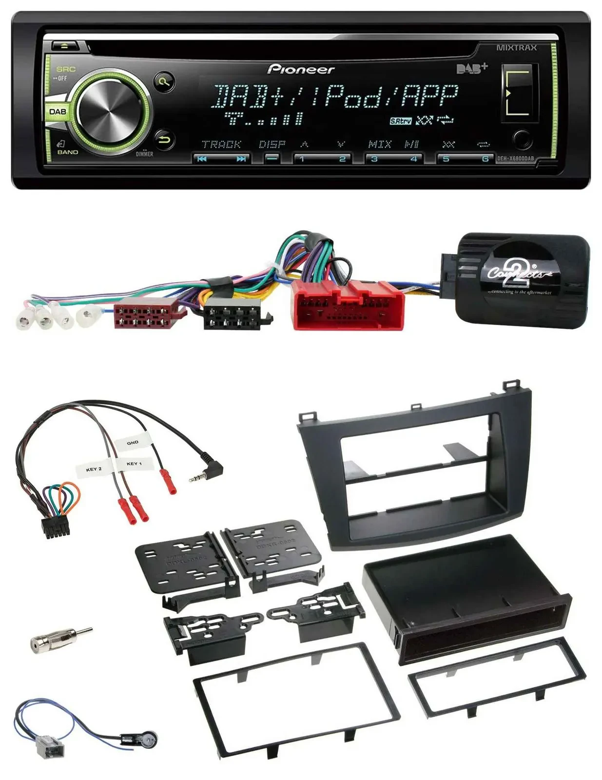 Pioneer DAB USB MP3 Lenkrad CD Autoradio für Mazda 3 2009-2013 Can-Bus