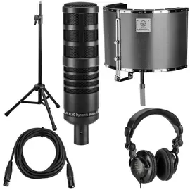 HA AC50 Cardioid Dynamic Studio Broadcast Mic w/Reflection Filter Silver  Acc