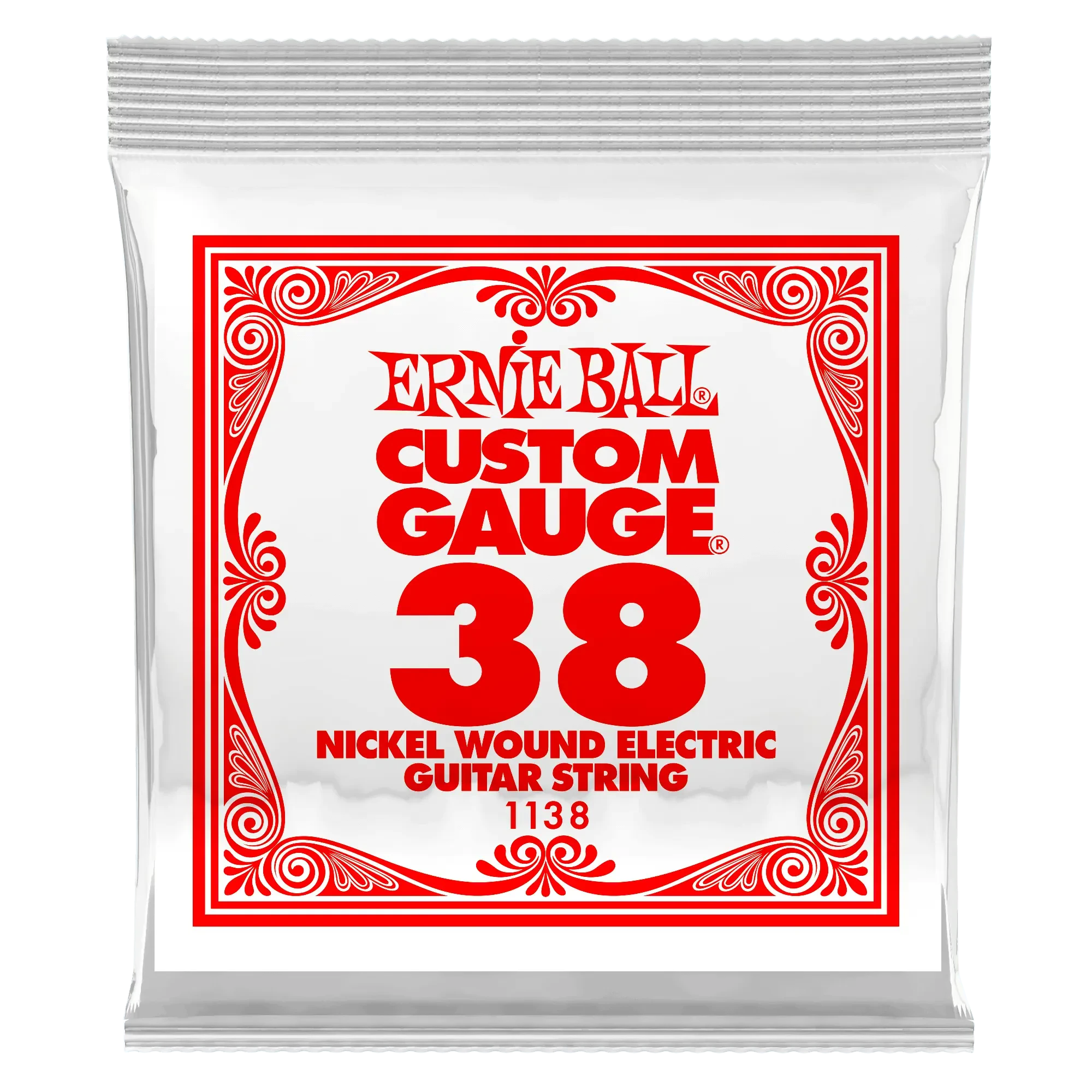 Струна для электрогитары Ernie Ball P01138 Custom gauge, сталь никелированная, калибр 38