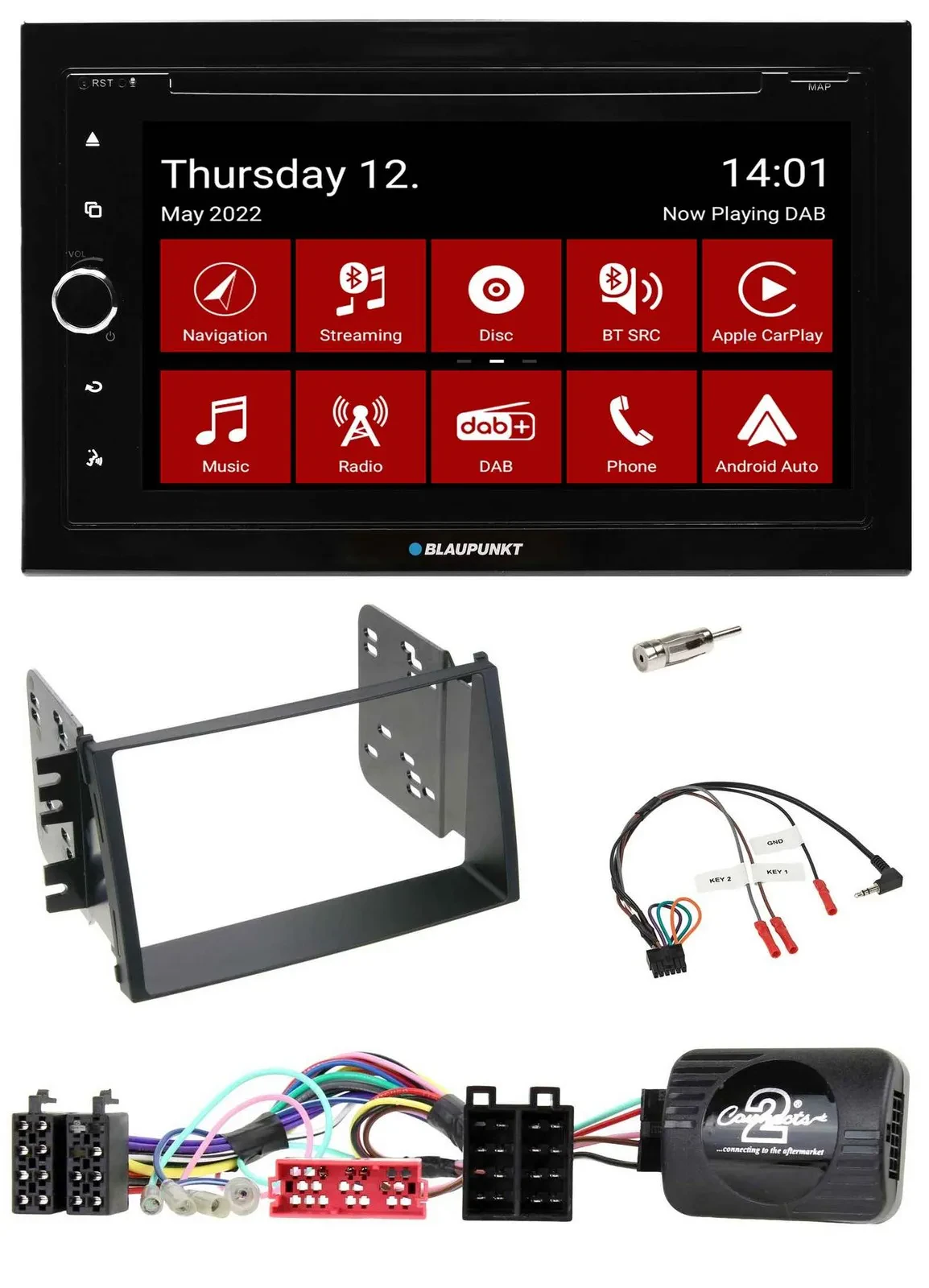 Blaupunkt Lenkrad DVD Bluetooth DAB 2DIN USB Autoradio für Kia Soul 2009-2011