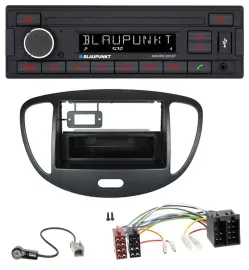 Blaupunkt USB AUX Bluetooth MP3 Autoradio für Hyundai i10 (2008-2013) schwarz