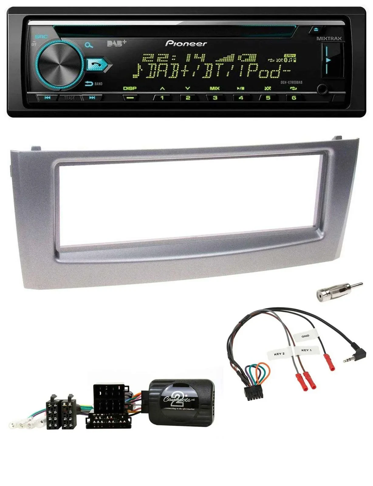 Автомагнитола для Fiat Grande Punto (2006–2010) Pioneer DAB CD USB Bluetooth (поддержка кнопок на руле)