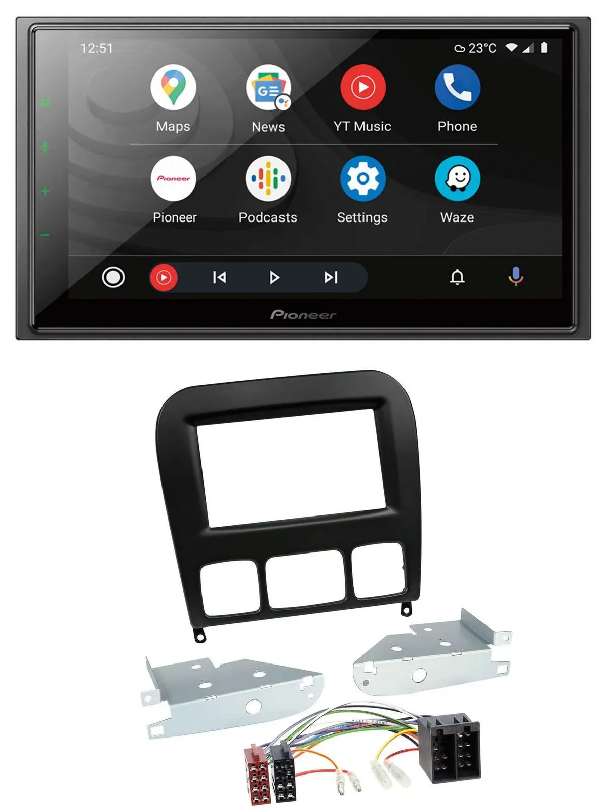 Автомагнитола для Mercedes S-Class (1998–2005) Pioneer 2 DIN DAB MP3 Bluetooth USB черный