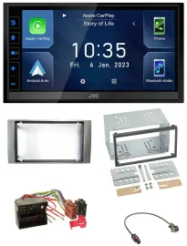 JVC DAB Bluetooth MP3 USB 2DIN Autoradio für Ford Fiesta Focus 2004-2008 silber