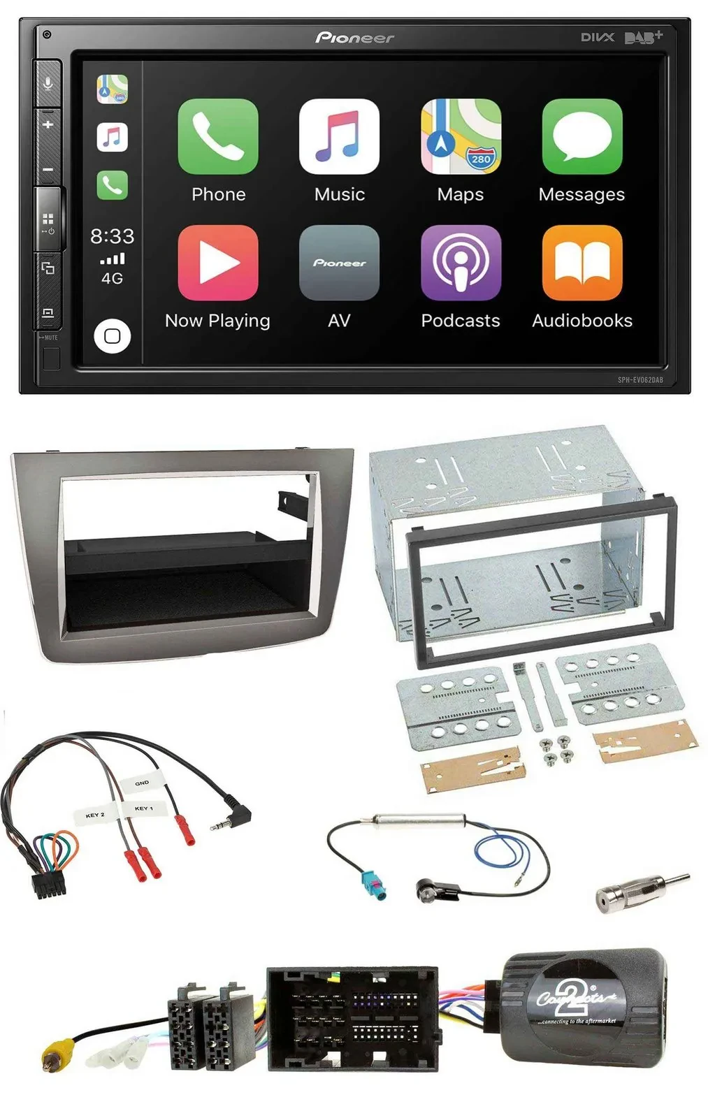 Автомагнитола для Alfa Romeo Mito 2014–2018 Pioneer 2DIN DAB Bluetooth USB