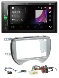Pioneer 2DIN MP3 DAB USB Bluetooth Autoradio für Nissan Micra 2010-2013 silber