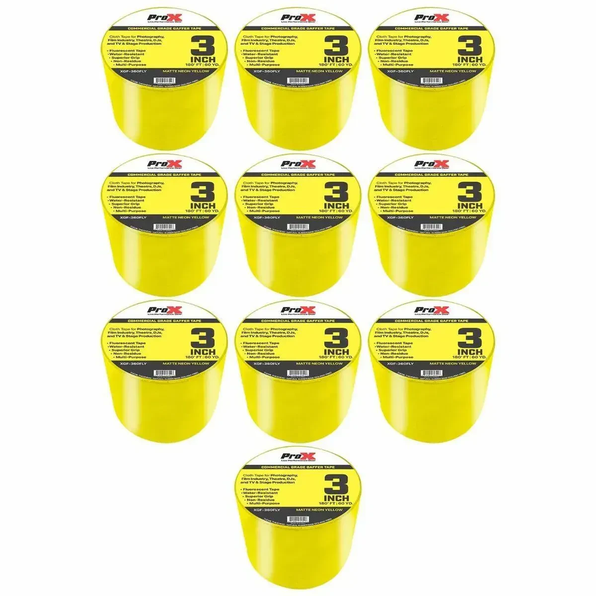 Лента для крепления кабеля ProX XGF-360FLY Fluorescent Yellow 55 м (10 штук)