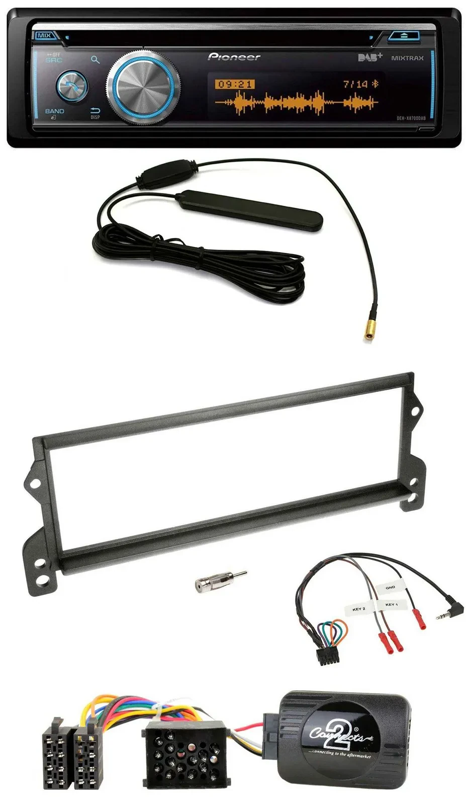 Pioneer CD USB Bluetooth DAB Lenkrad Autoradio für Mini (2001-2002)