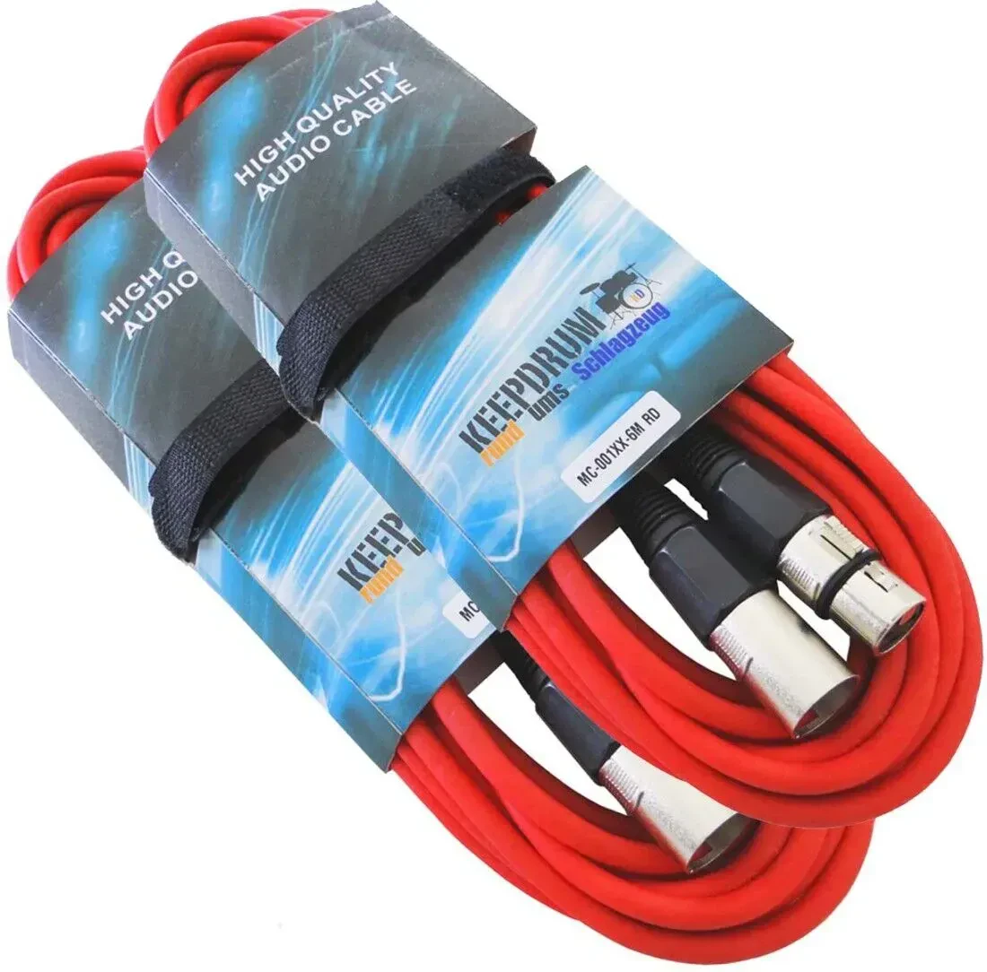 Микрофонный кабель keepdrum MC-001XX RD Red 6 м (пара)