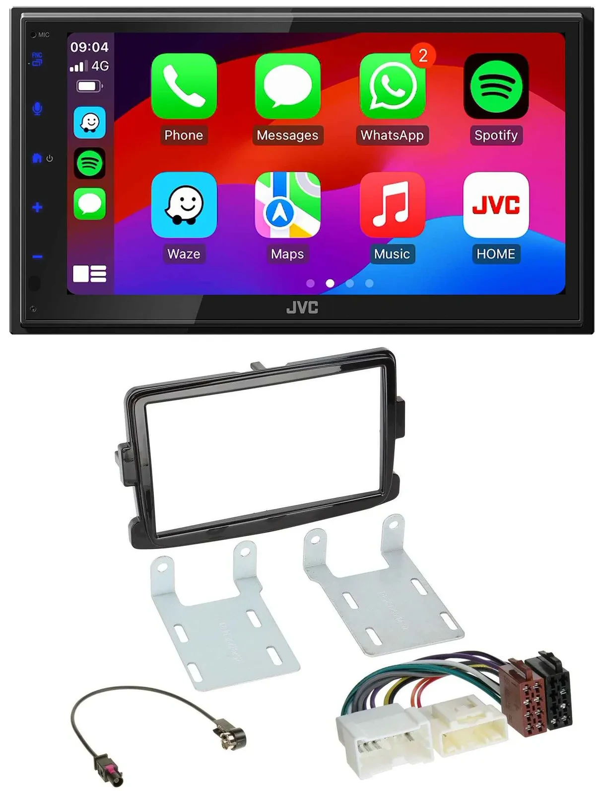 JVC Bluetooth USB MP3 2DIN DAB Autoradio für Dacia Sandero Renault Traffic Opel