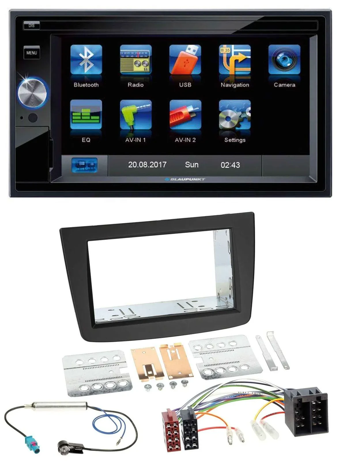 Автомагнитола Blaupunkt 2DIN, Bluetooth, USB, AUX, SD, MP3 для Alfa Romeo Mito (2008–2014)