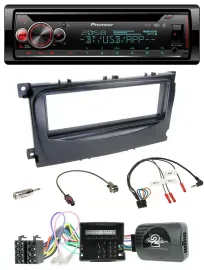 Pioneer Lenkrad DAB CD Bluetooth USB Autoradio für Ford C-Max Can 07-10 Focus sc