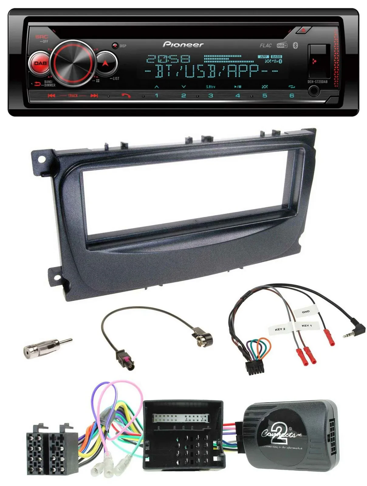 Pioneer Lenkrad DAB CD Bluetooth USB Autoradio für Ford C-Max Can 07-10 Focus sc