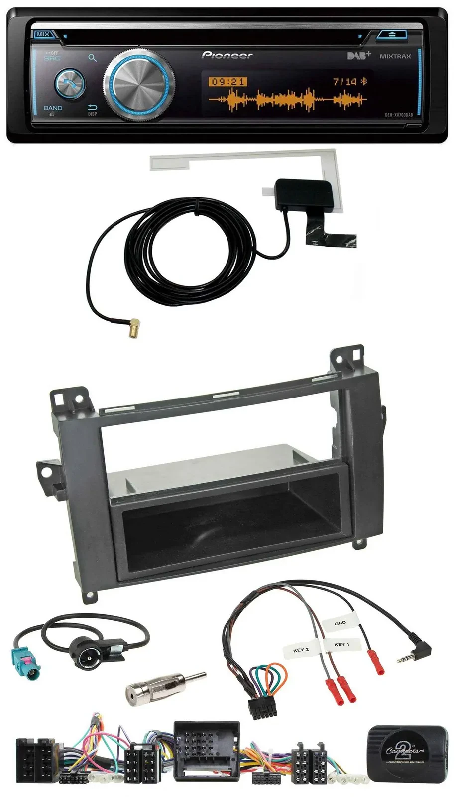 Pioneer Bluetooth DAB Lenkrad USB CD Autoradio für Mercedes Vito Viano W639 Audi