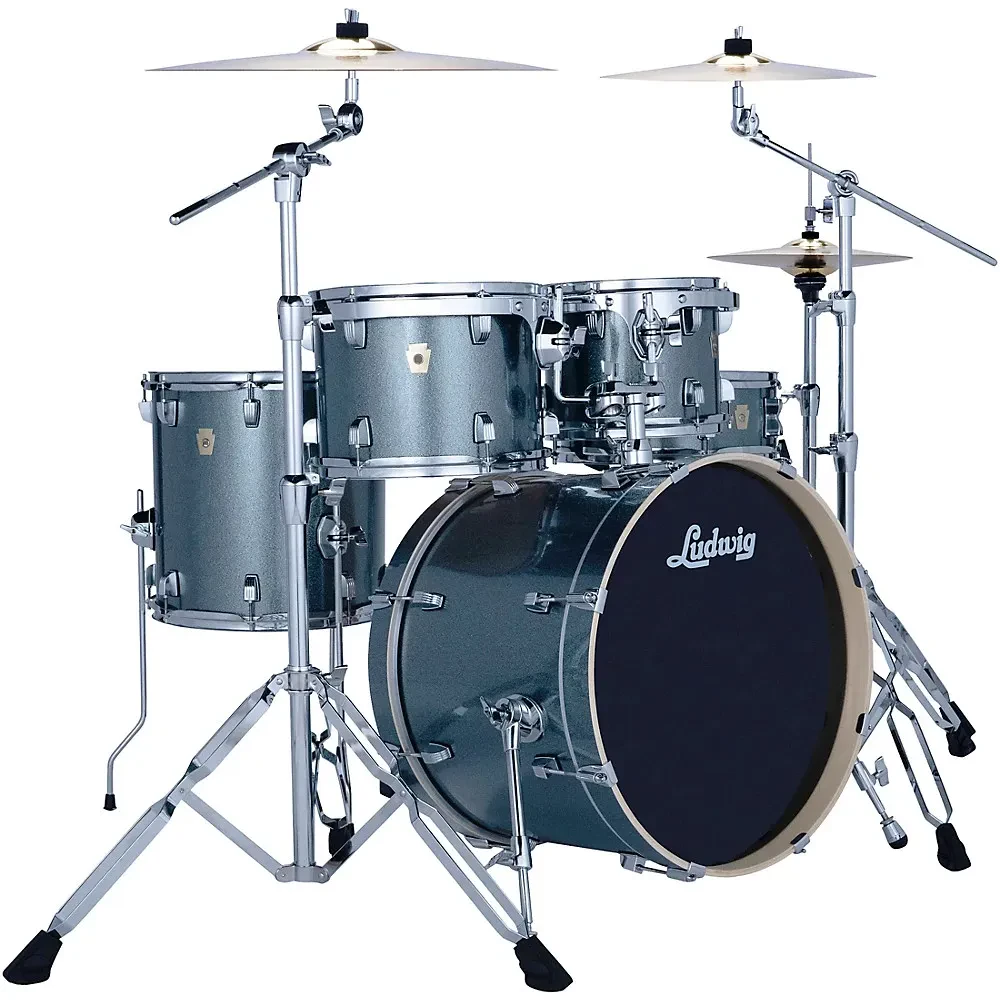Ludwig Evolution 5-Piece Drum Set With Paiste Cymbals - Atlantic Sparkle