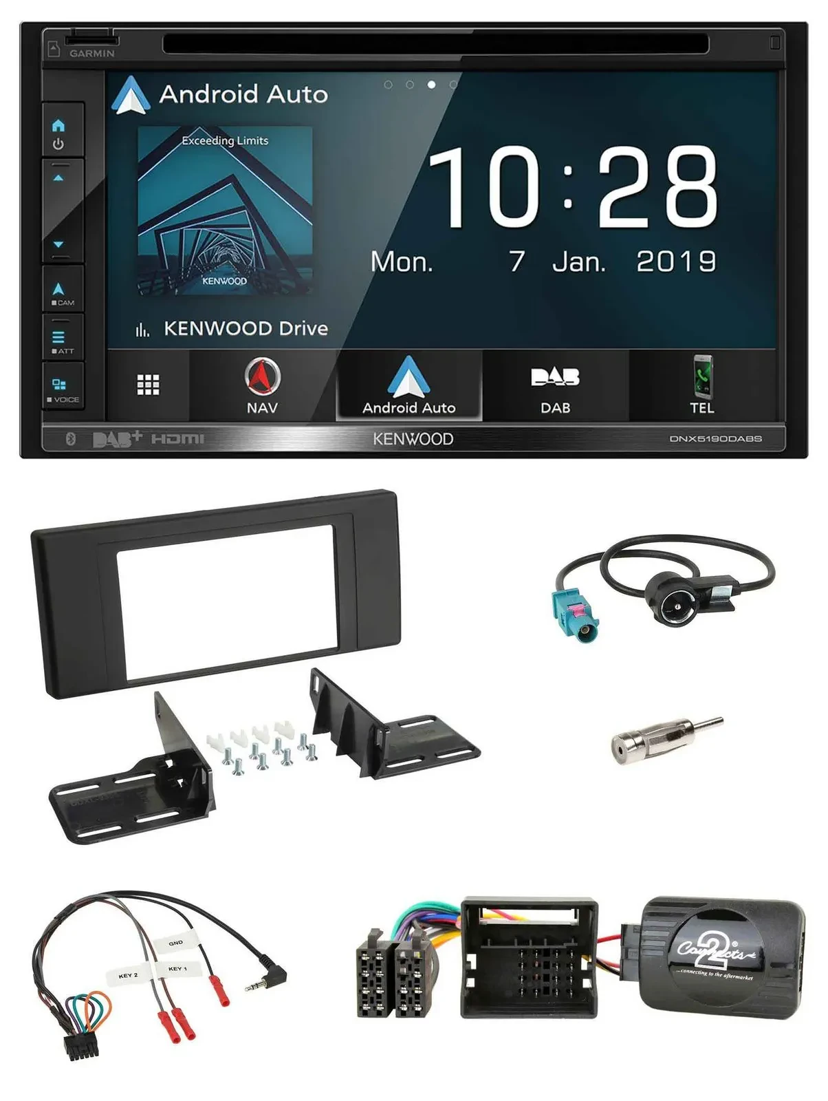 Kenwood DAB TMC USB 2DIN Lenkrad Bluetooth Navigation für BMW X5 E53 2000-2006