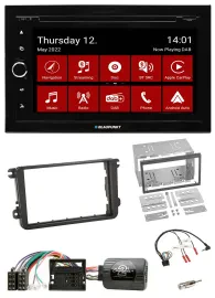 Автомагнитола для Skoda Fabia (5J, с 2007 г.) Blaupunkt 2-DIN, DVD, Bluetooth, DAB, USB, поддержка управления на руле