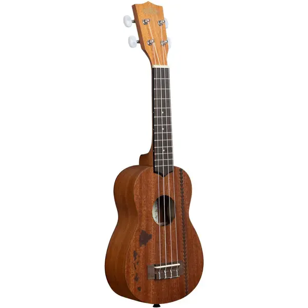 Укулеле сопрано Kala KA-15S-H2 Satin Mahogany Soprano Ukulele w/Hawaiian Islands & Tattoo