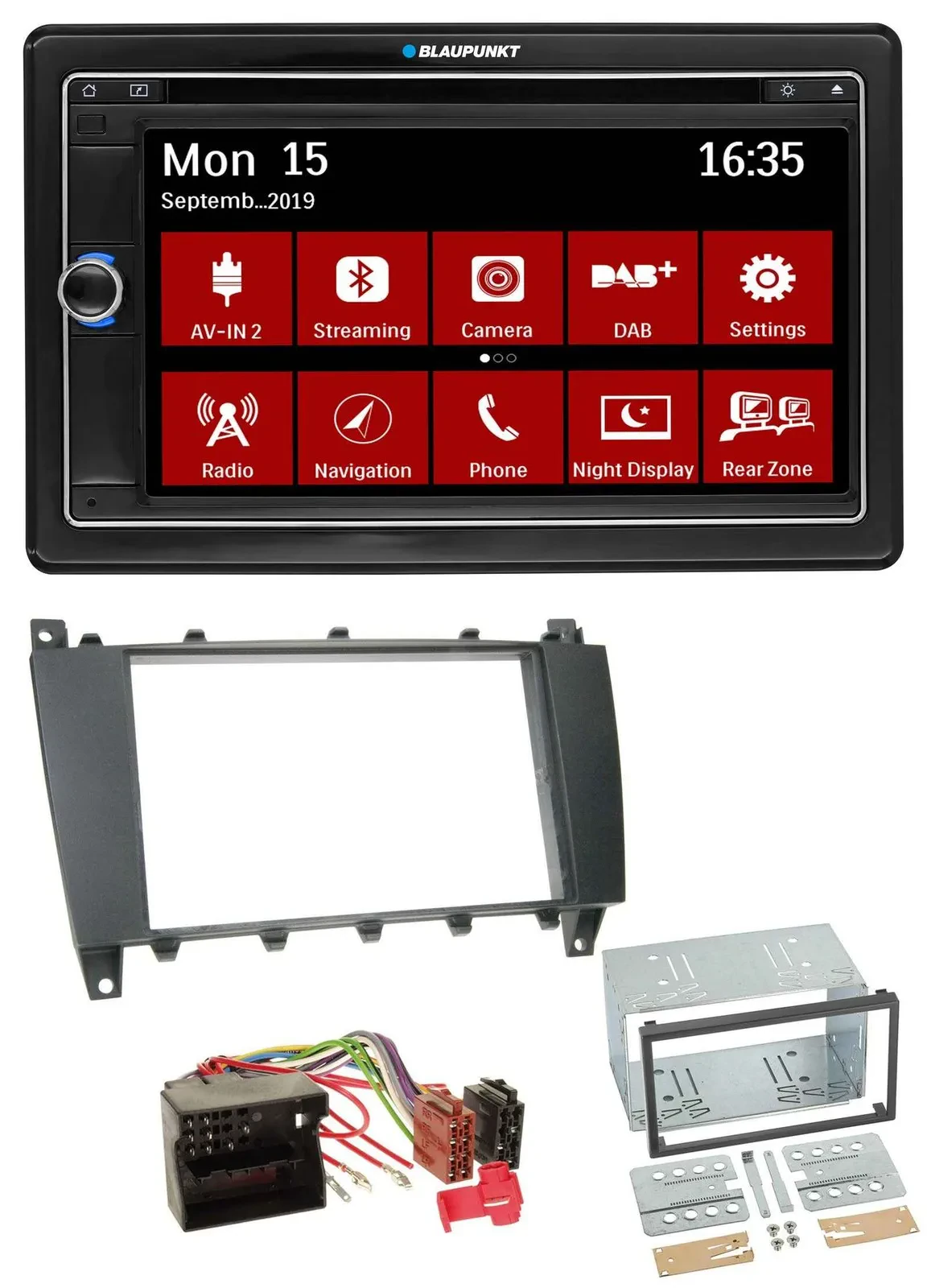 Blaupunkt Bluetooth DAB 2DIN USB DVD MP3 Autoradio für Mercedes C-Klasse