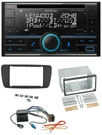 Kenwood CD 2DIN DAB USB MP3 Bluetooth Autoradio für Seat Ibiza ab 08 azabachesch