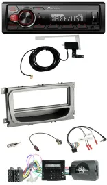 Автомагнитола Pioneer 1DIN, DAB, USB, MP3, поддержка кнопок на руле, для Ford Focus/Galaxy/C-Max, CAN