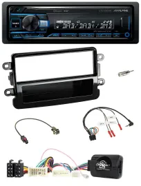 Alpine USB Bluetooth DAB Lenkrad Autoradio für Dacia ab 2012 piano schwarz