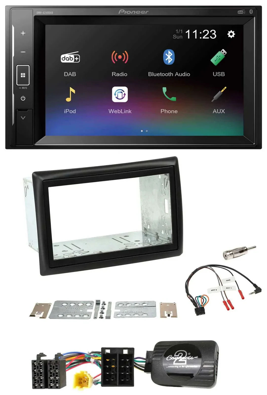 Автомагнитола для Renault Megane II Pioneer 2DIN, DAB, Bluetooth, USB