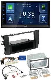 Автомагнитола JVC 2DIN, DAB, Bluetooth, USB, для Toyota Auris (2011–2012), черная