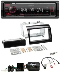 Автомагнитола Kenwood Bluetooth, USB, DAB для Fiat Ducato 2012–2015, черный (piano black)