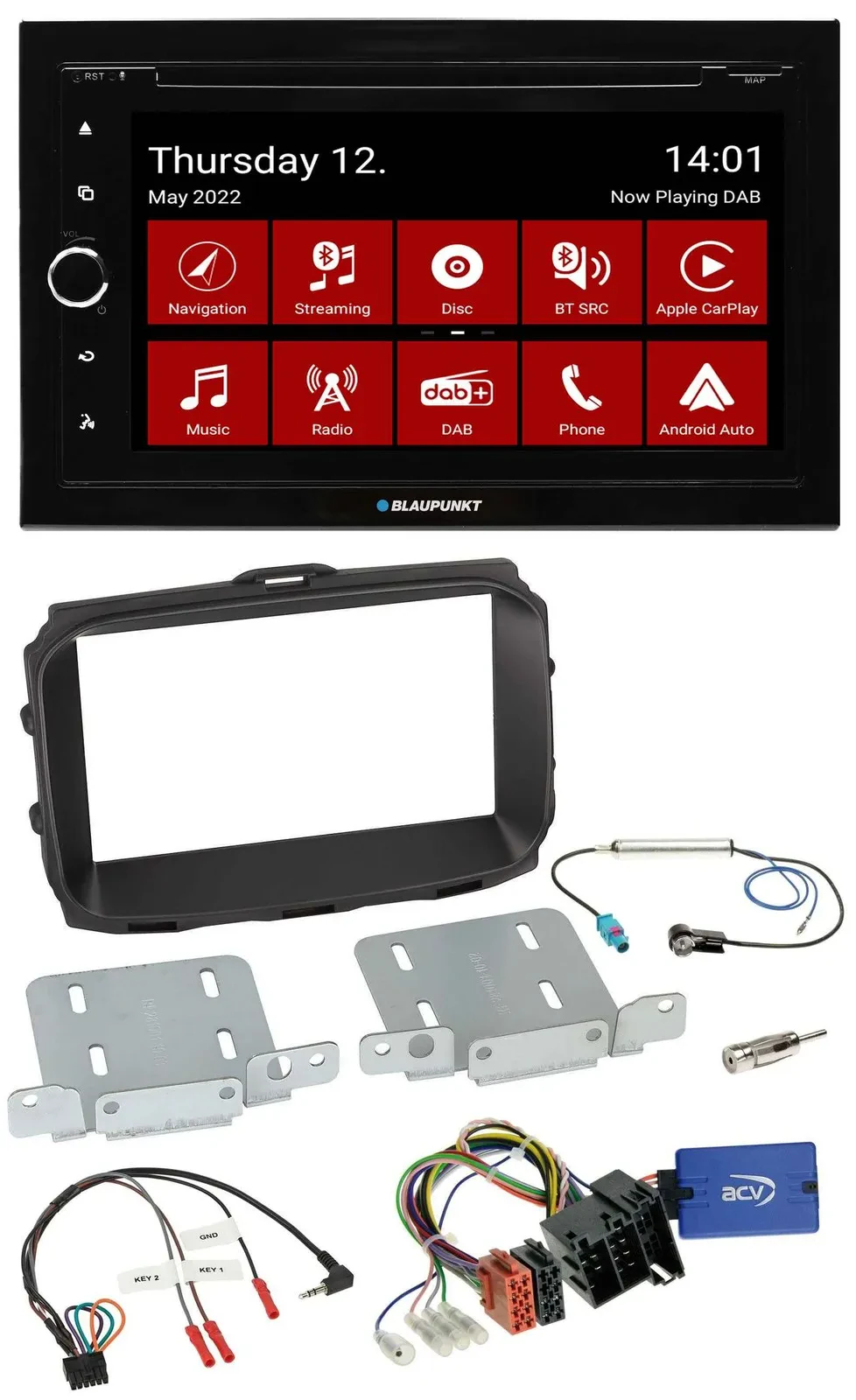 Автомагнитола для Alfa Romeo Giulietta Blaupunkt 2DIN, Bluetooth, USB, DAB, навигация, TMC