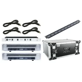 Audio Amp Rack II 2-Kanal Endstufe-Set 820W 1120W 19" Rack Lüftungsblende