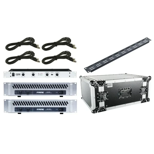 Audio Amp Rack II 2-Kanal Endstufe-Set 820W 1120W 19" Rack Lüftungsblende