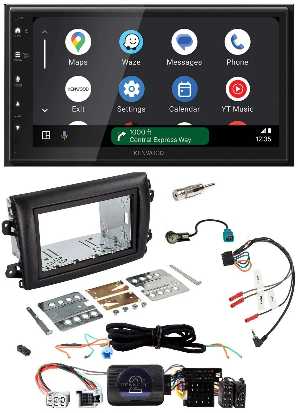 Kenwood DAB Bluetooth USB Lenkrad 2DIN Autoradio für Fiat Ducato Serie 8 ab 2021