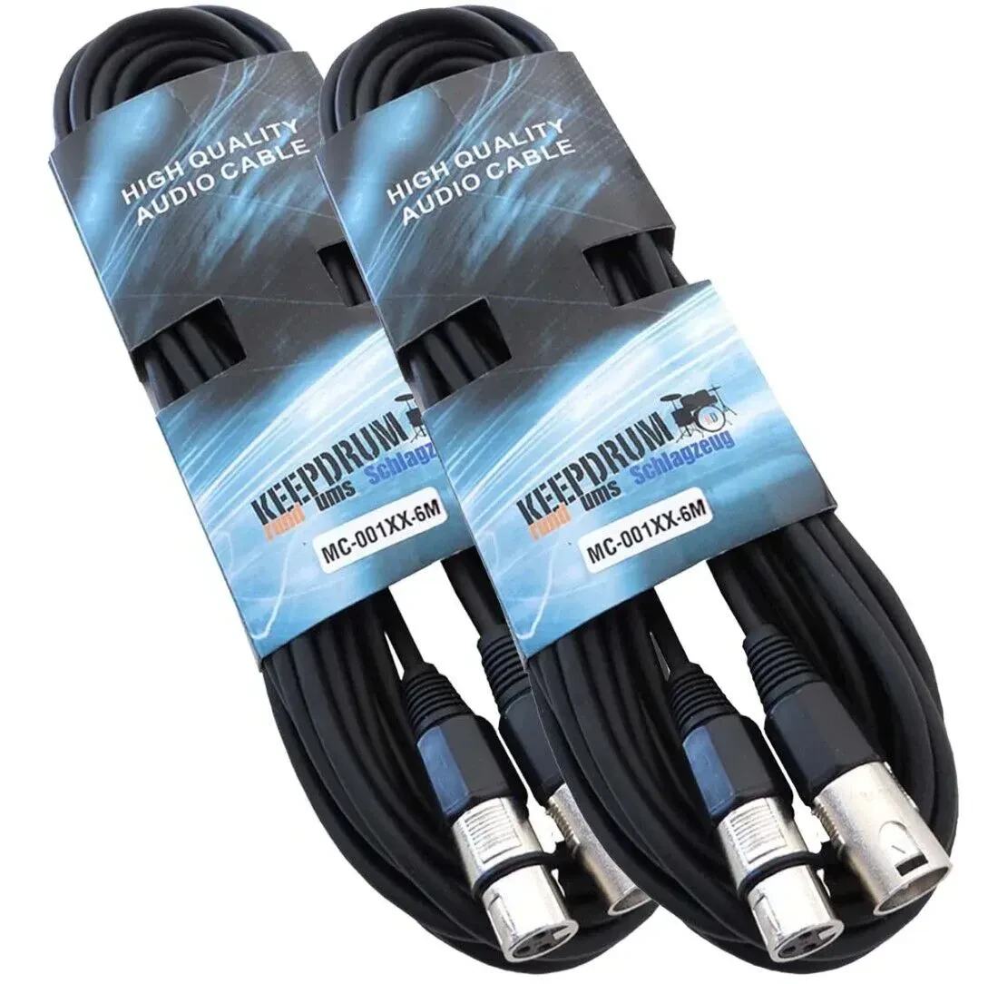 Микрофонный кабель keepdrum MC-001XX-6M Black 6 м (пара)