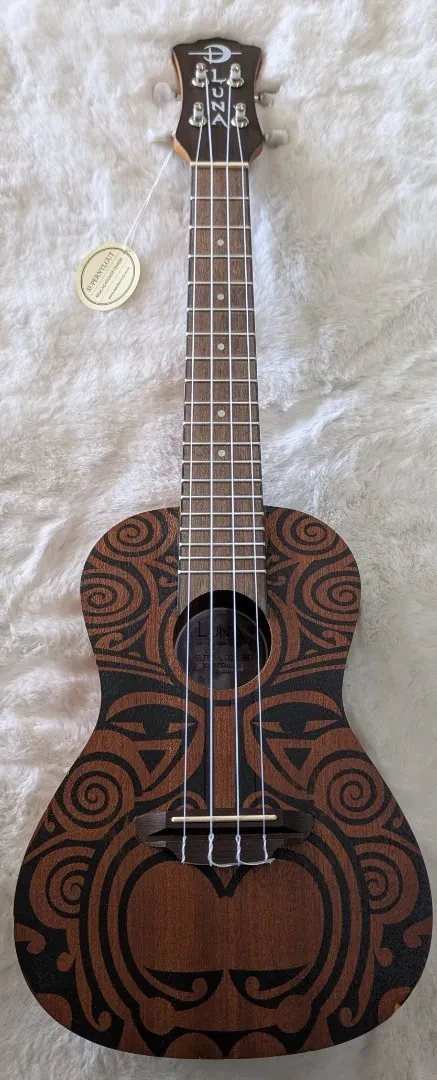 Luna Guitars Luna UKE TRIBAL Concert Size Mahogany Acoustic Ukulele - Satin Natural